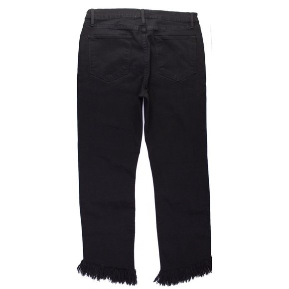 FRAME Noir Le High Fray Fringe Hem Straight Leg Jeans 26 6 - Picture 9 of 11